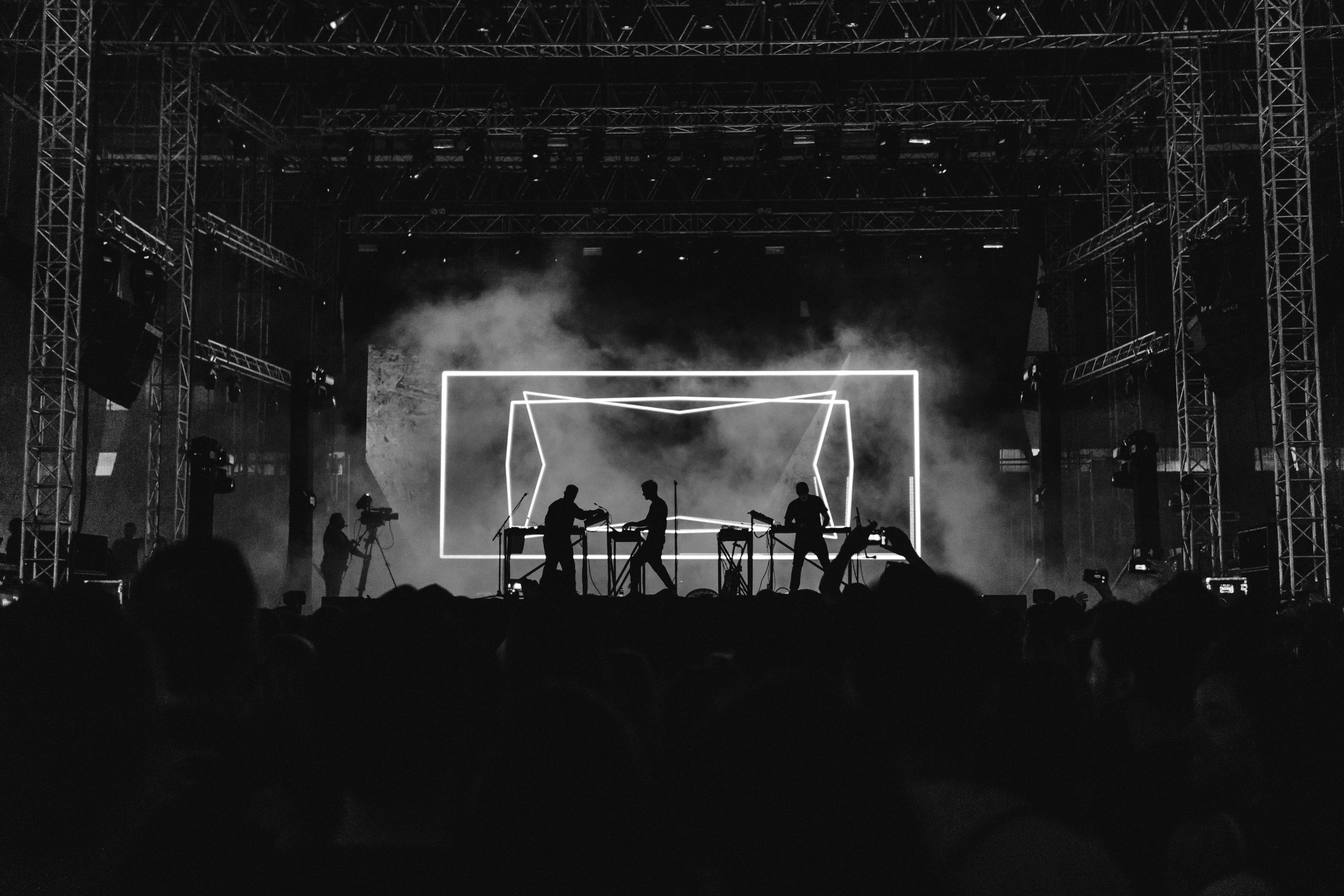 Band performing on a festival stage